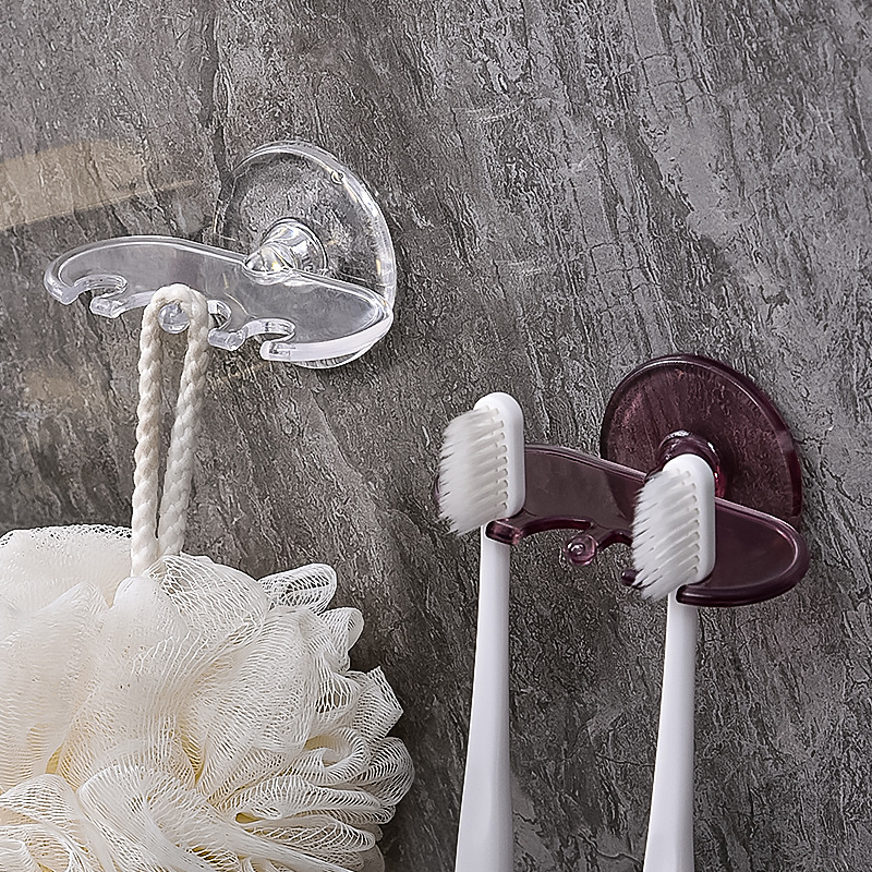 Creative Toothbrush Holster Punch-free Wall Hanging Storage Rack Storage Rack Toilet Toilet Supplies Plastic Toothpaste Rack