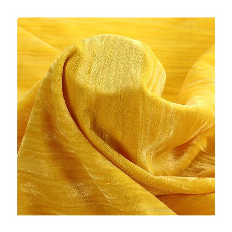 Woven Korean Velvet Straight Wrinkle Fabric for Cheongsam Dresses, Pants, Sofa Velvet Crepe Fabric for Clothing and Modern Bags