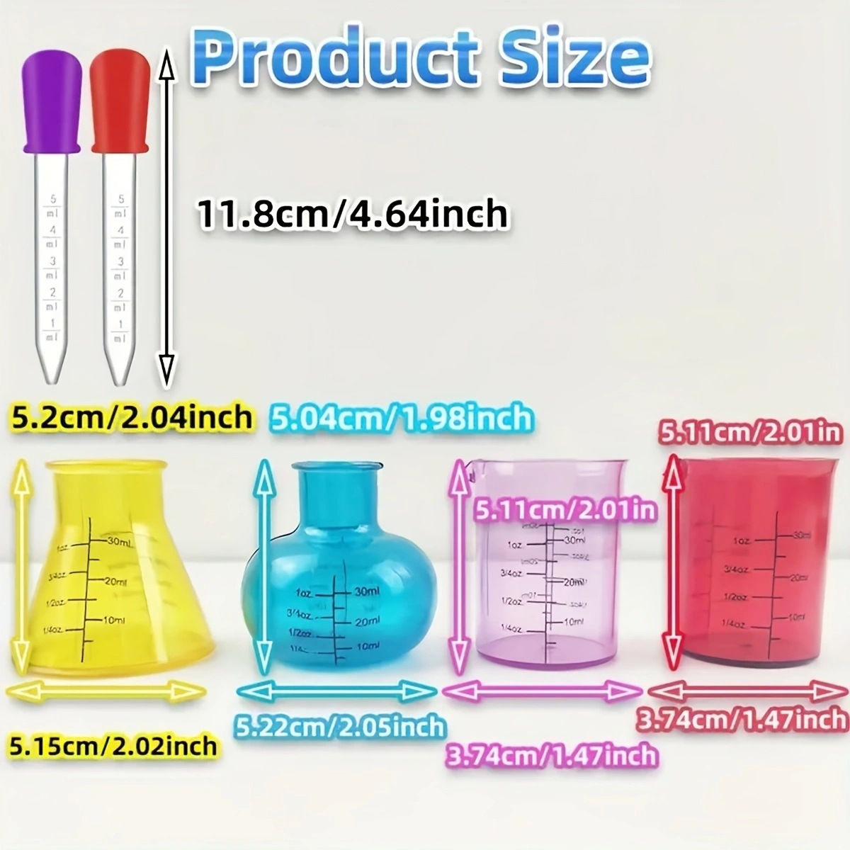 Cross-border education mini measuring cup teaching aid, plastic science experiment sensory DIY education color sensory science