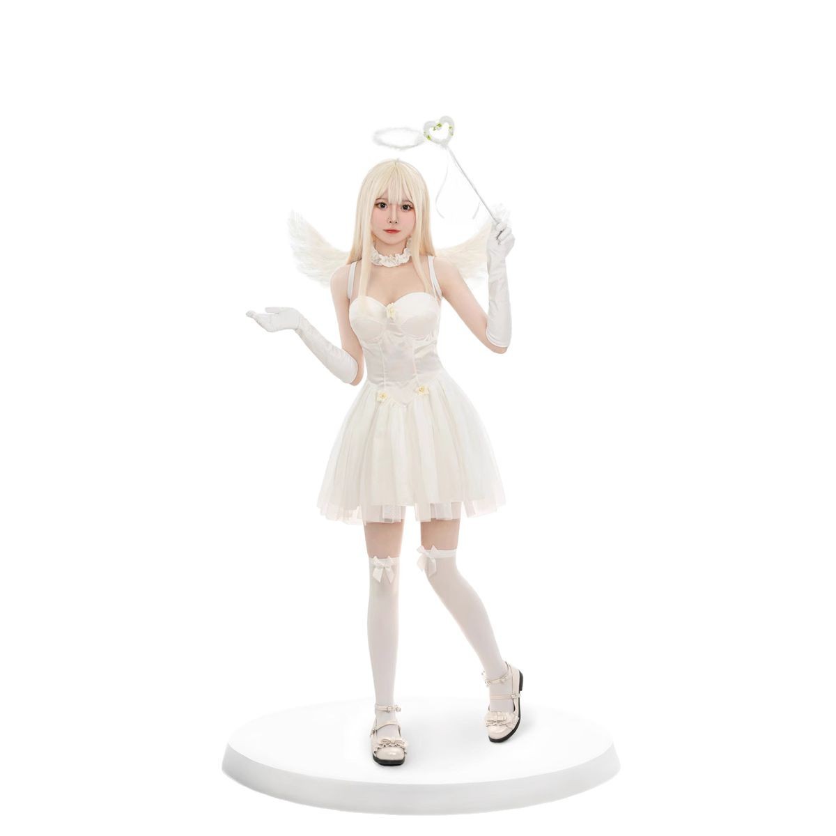 Halloween Angel Costume Angel Cosplay Costume Demon Costume Witch Costume with Angel Wings Women's Clothing