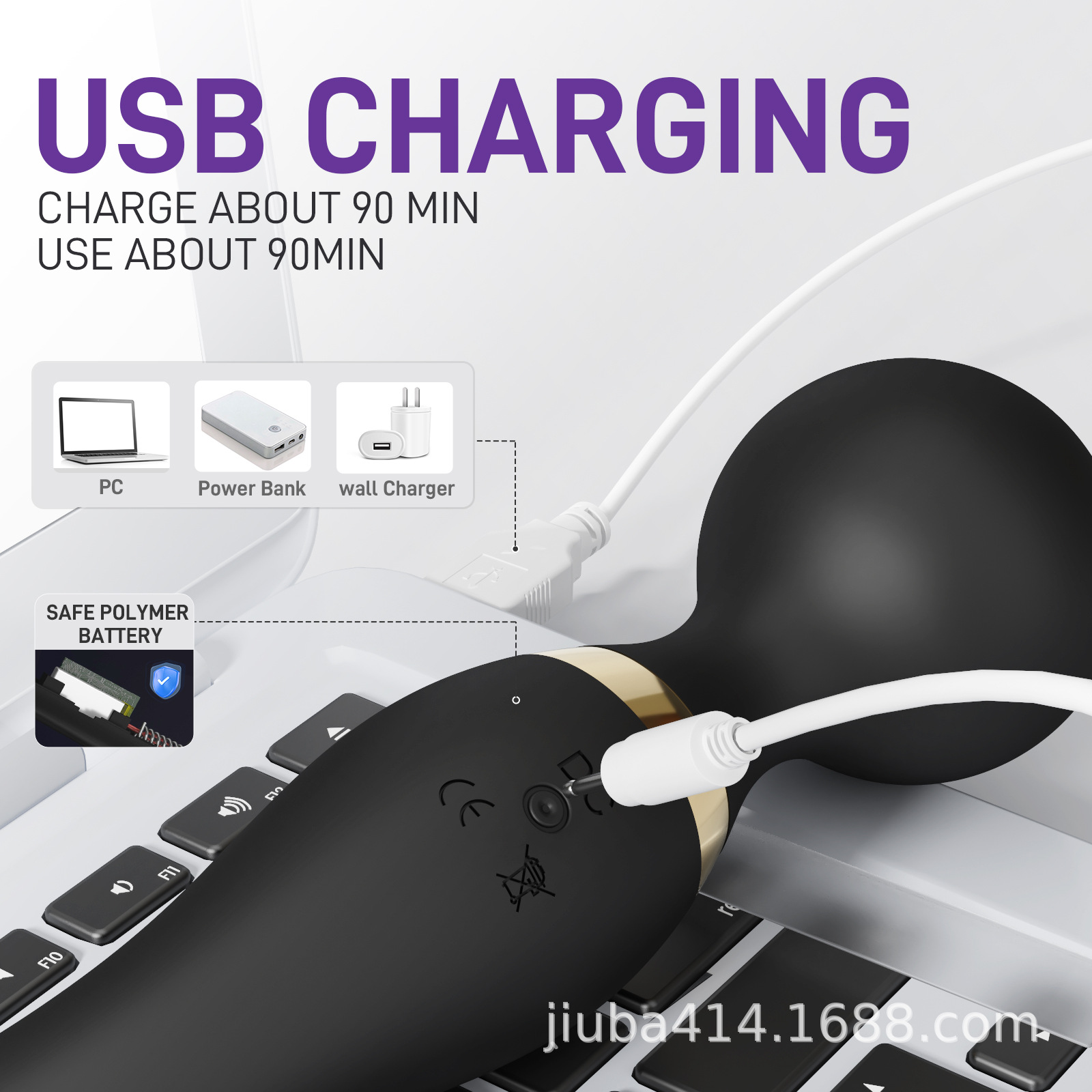 Jiuba New Product Ten Frequency Conversion Female Double Head Double Strong Shock Masturbation AV Stick Seconds Trendy Sex Supplies G Point Massage Stick