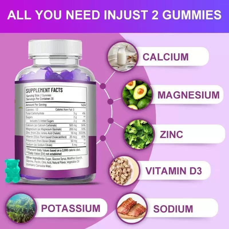 Calcium D3 Gummies Vitamin D Supplement Fruit Flavor Custom