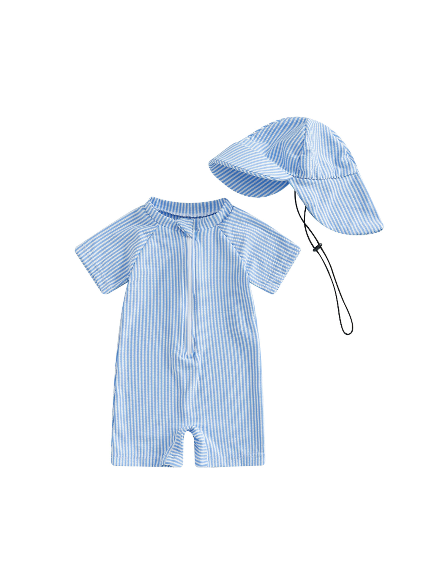 Купальник для детей 70-80-90-100-110, специальный, полосатый, короткий рукав