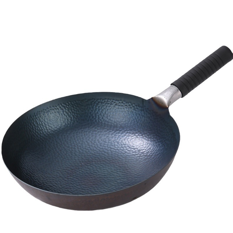 genuine goods Zhangqiu Cooking Iron Pan Vintage Non-stick Pan Traditional Hand Forged Uncoated Round Bottom Wok Factory