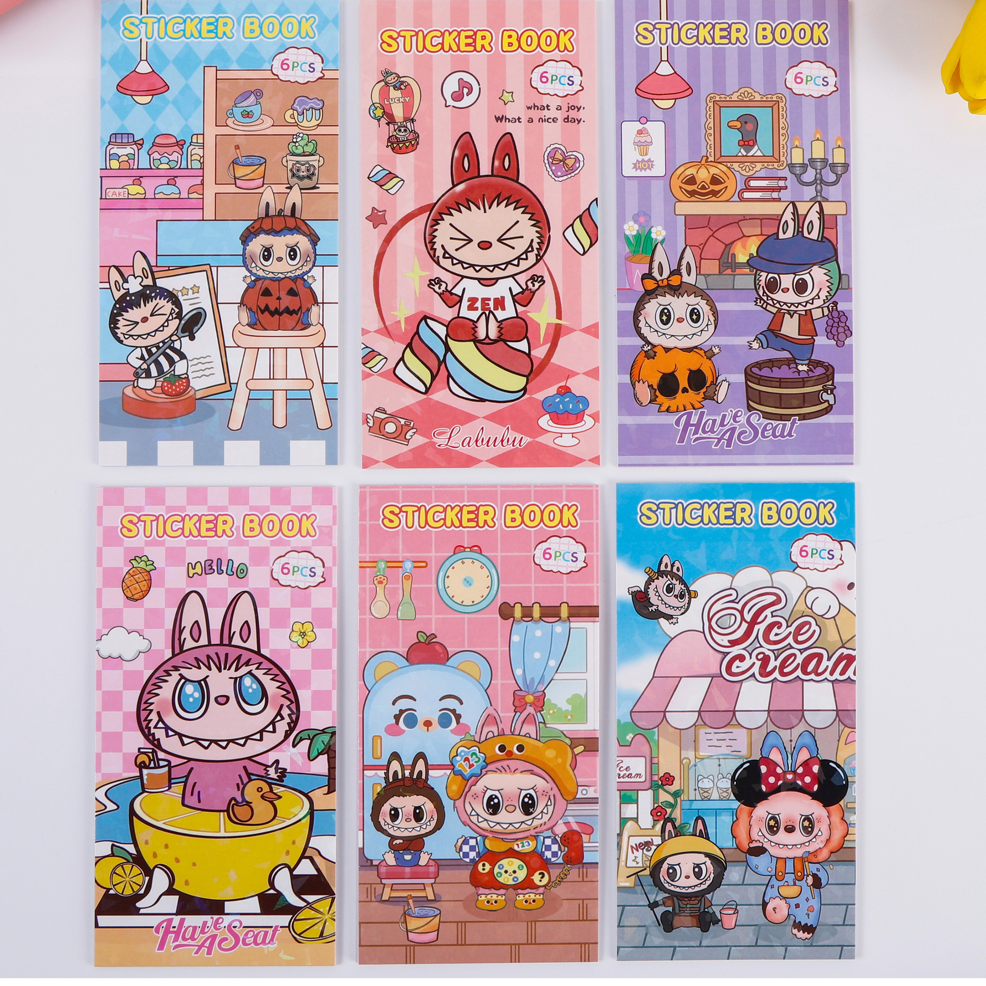 New cross-border cloth cute sticker book creative cute LABUBU hand account book children's pocket book sticker book
