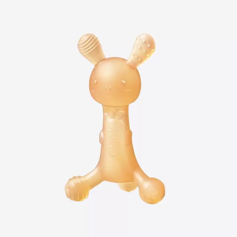 Popular Silicone Carrot Rabbit Teether for Babies, Boilable Food-Grade Molar Stick, Soothing Toy for Teething Period, Chewing Fun