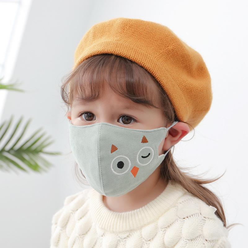 Children's Warm Mask Baby Baby Winter Cartoon Kids Cotton Gauze Washable for Boys and Girls
