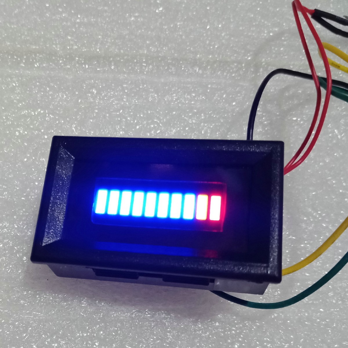 Car, Motorcycle Restoration Instrument LED Straight Bar Oil Gauge 12V Blue Plastic Shell Display Oil Gauge