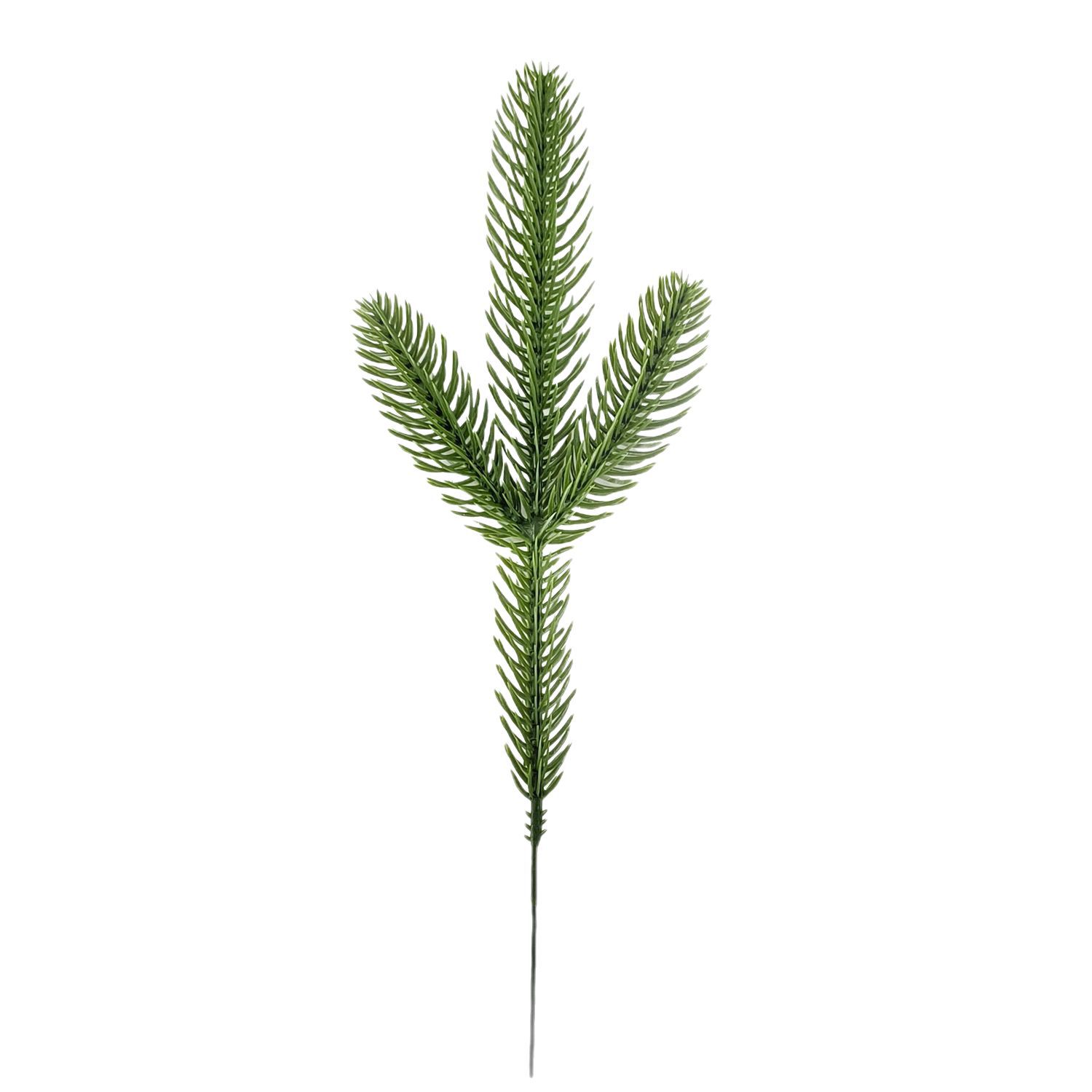 Amazon's Cross-Border Best-Selling Christmas Artificial Three-Pronged Pine Needles DIY Plastic Flowers Christmas Decoration Accessories