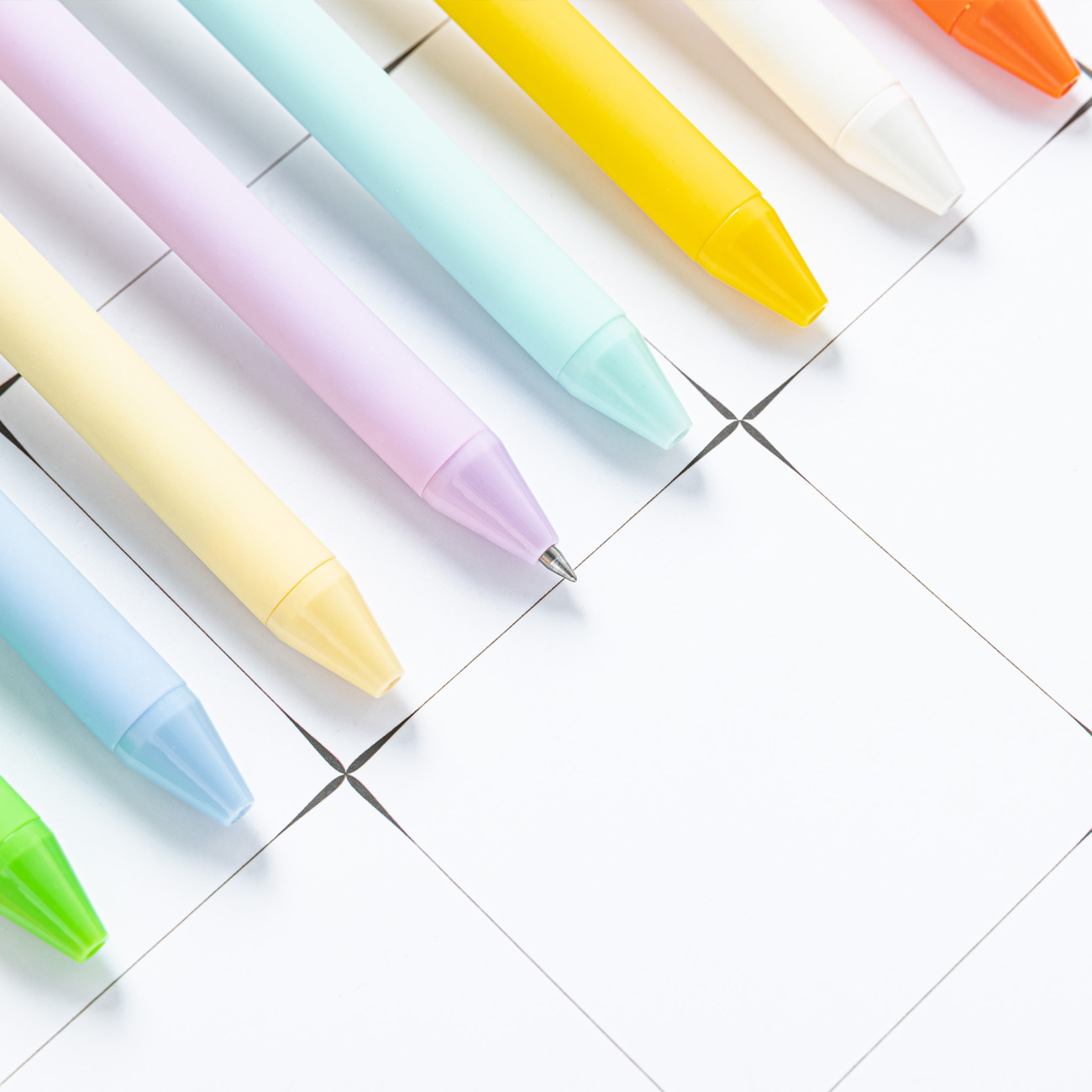 Creative Girl Macaron Color Press Ballpoint Pen Small Fresh Plastic Pen Student Examination Office Plastic Ballpoint Pen