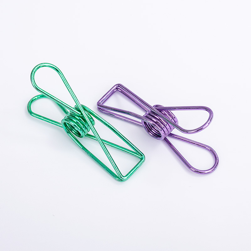 Metal Fishtail Clip Colorful Long Tail Clip Office Stationery Small Fish Clip Folder Cut Out Swallowtail Clip Sealing Binding Clip