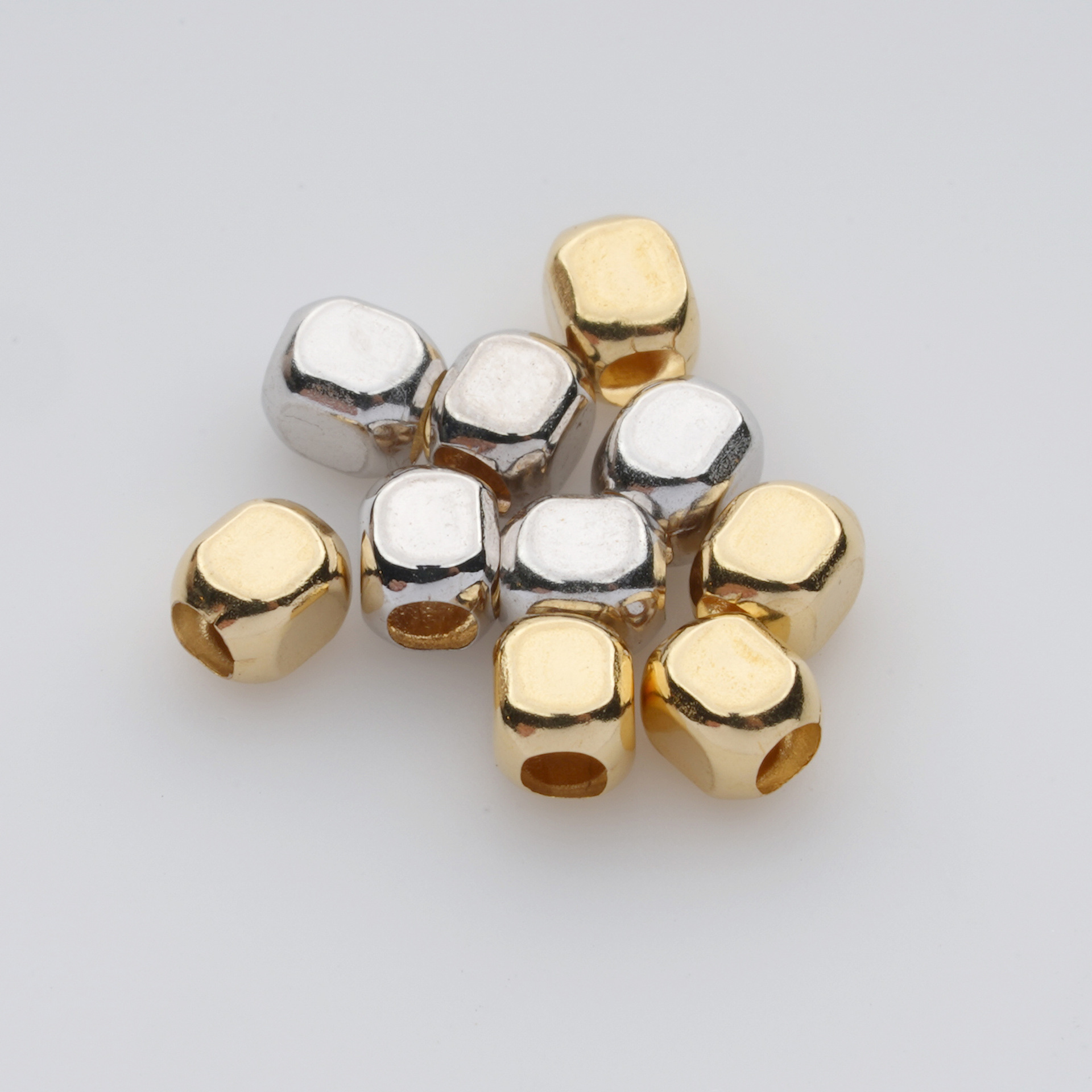 18K Gold Separator Beads Abacus Beads Triangle Beads Square Beads Handmade DIY Accessories Au750 Accessories Factory Direct Sales