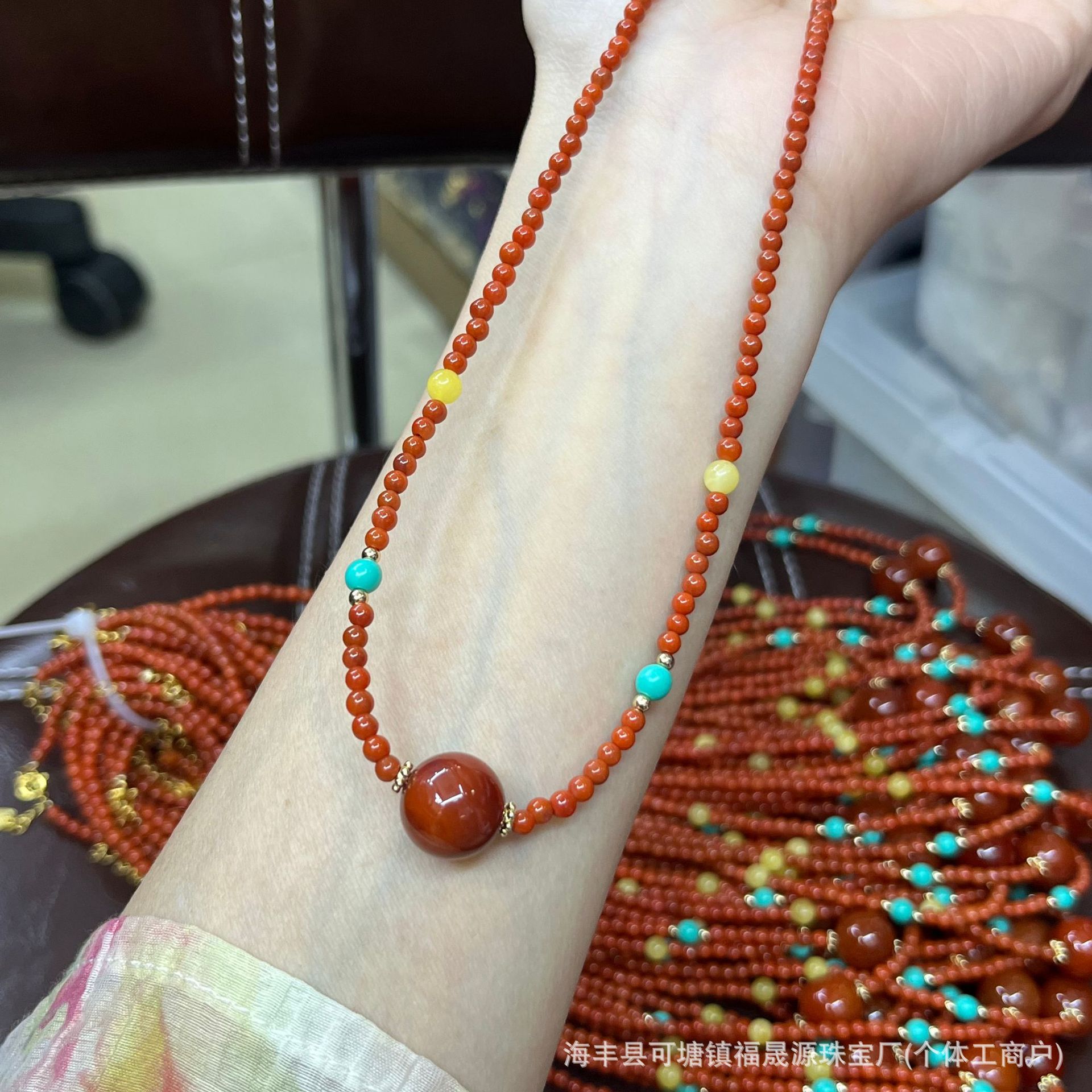 Оригинальный дизайн натуральное Баошань южный красный агат ожерелье одна бусина южный красный цепочка ключицы летняя мода живая выгода