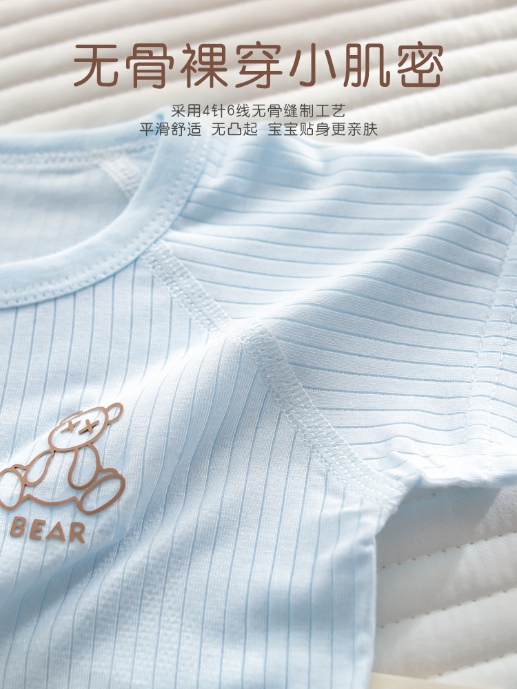 Baby Half-back Clothing Summer Thin Breathable Short-sleeved Monk Clothing for Boys and Girls Baby A Boneless Modal Top Summer