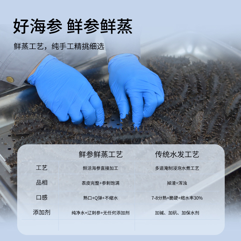 Dalian Ready-To-Eat Sea Cucumber Deep Sea Cucumber 6-12 Heads Ready-To-Eat Sea Cucumber Gift Box Fresh Sea Cucumber 500g Wholesale Sea Cucumber