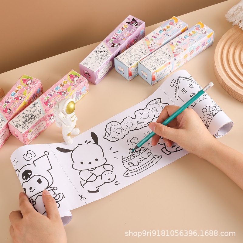 Graffiti Scroll Puzzle Coloring Painting Paper Long Scroll Kindergarten Baby Coloring Creative Handmade Kidsren's Drawing Paper