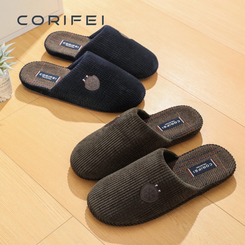 CORIFEI Family Liv Autumn and Winter Non-slip Simple Home Men's Indoor Thick Slippers DS-32623