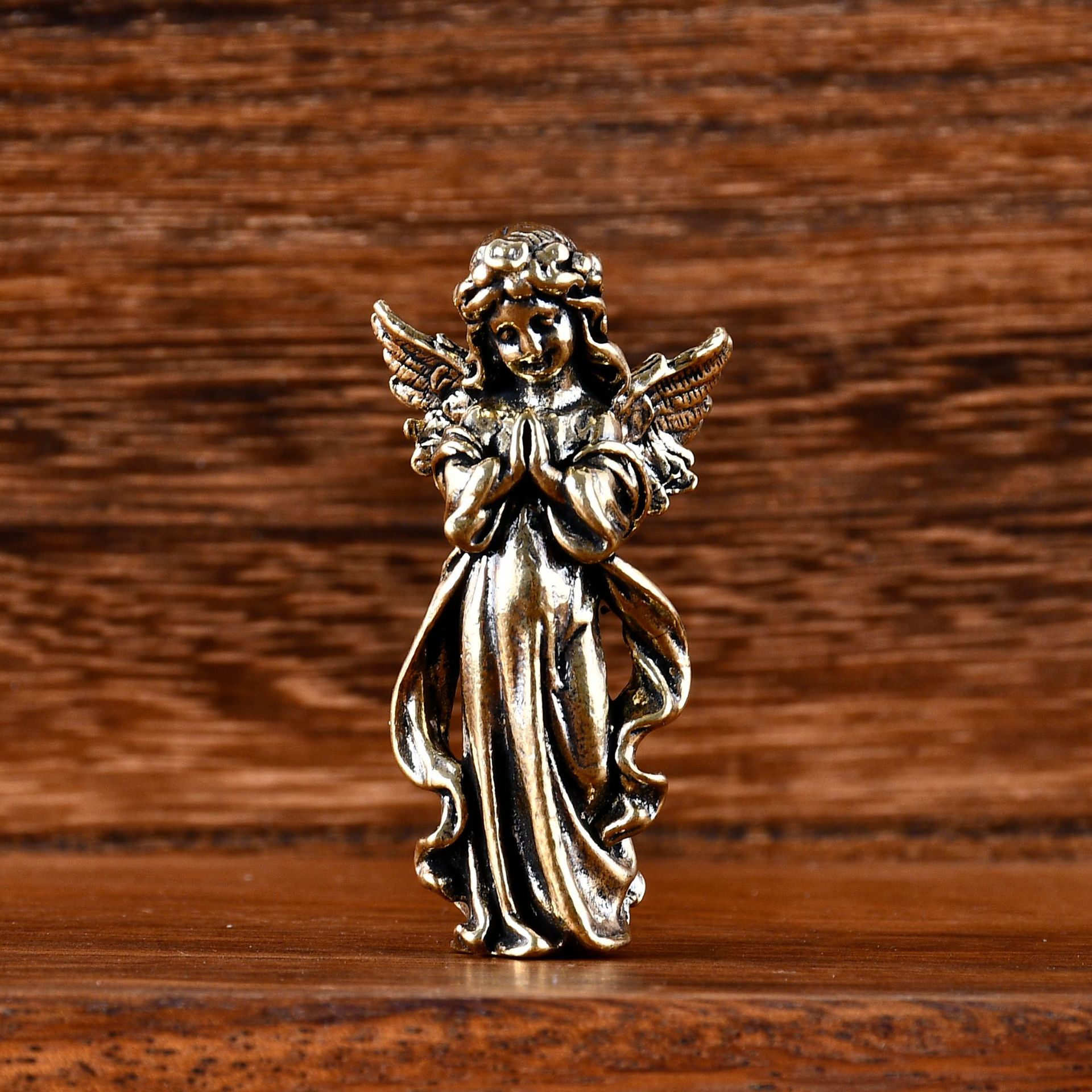 Cross-border Hot Brass Angel Ornaments Copper Crafts Jewelry Accessories Brass Solid Coffee Table Ornaments Tea Pet Ornaments