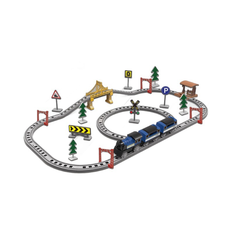 Cross-Border Children's Electric Rail Car Educational Toy Assembled Small Train Roller Coaster High-Speed Rail Train Set