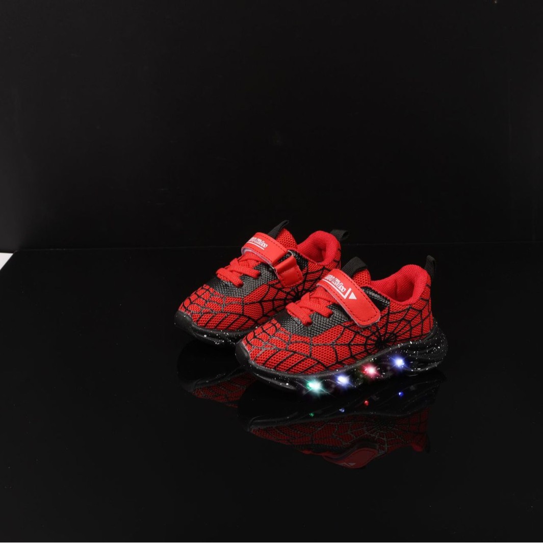 2025 Spider Web Children's Sports Shoes Breathable Fashion Casual Shoes Baby Led Light Shoes Dad Shoes