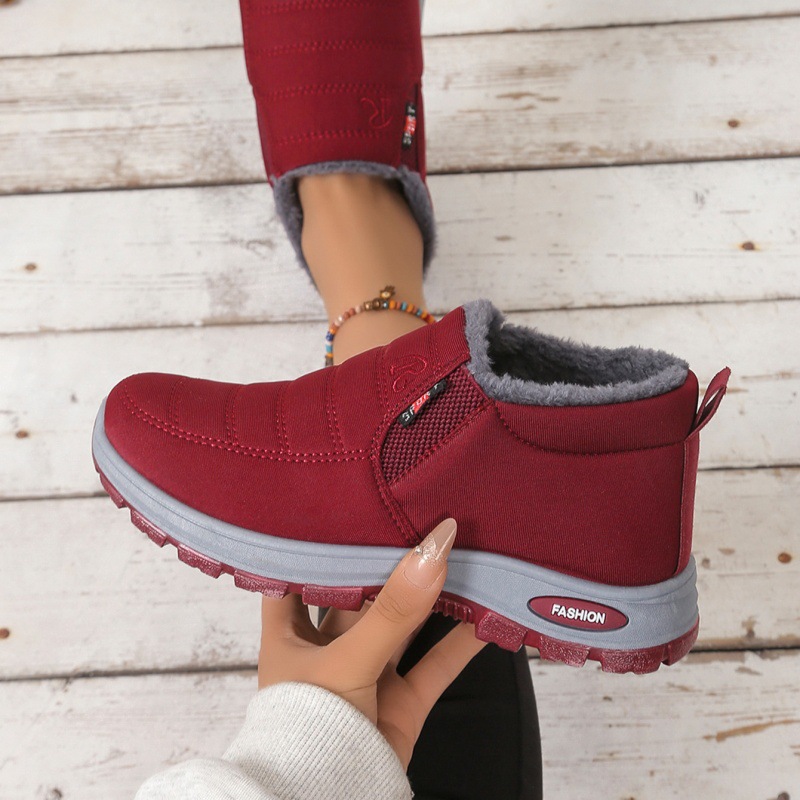 2025Temu Popular Cotton Shoes Women's Winter New Shoes Women's Export Couple Walking Shoes Fleece-Lined and Thickeneding for Men and Women