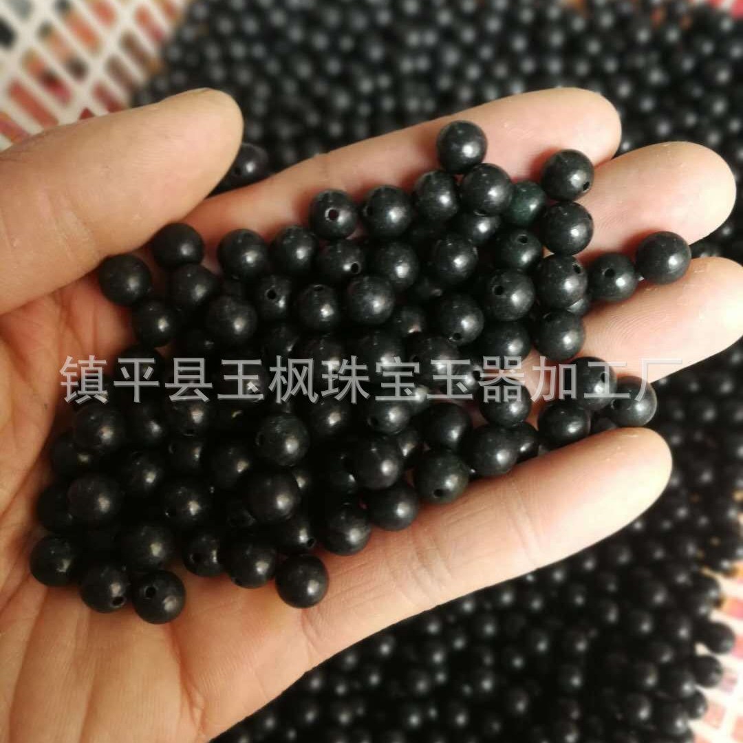 Оптовая продажа камня короля медицины, рассыпные бусины, черно-зеленые нефритовые бусины, крупные поставки от производителей