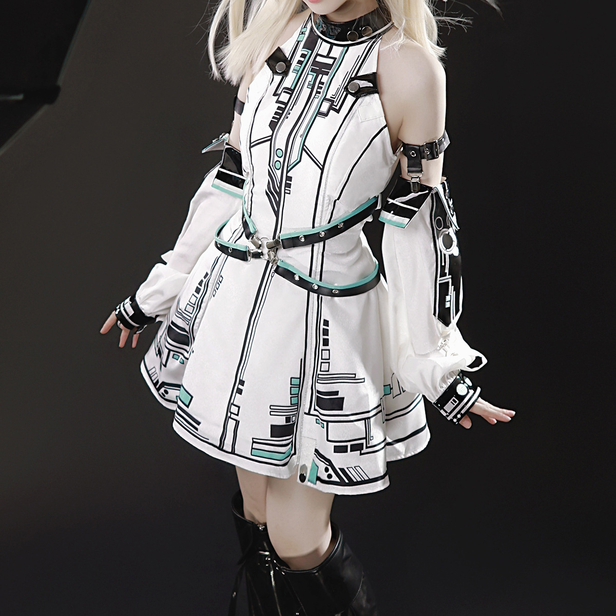 Bear Doujiang Original Future War Girl Lolita Women's Lolita Headband Sleeve Dress Cute Suit 7293