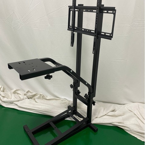 TV stand with racing wheel stand for almost all racing simulators on the market