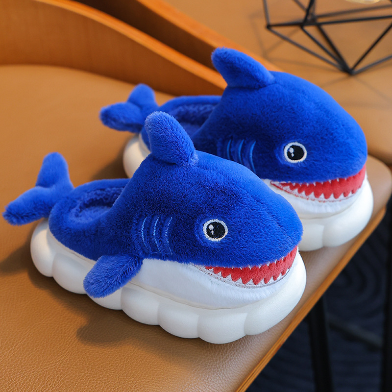 Winter Children's cotton slippers boys and girls warm fleece-lined parent-child children's bag heel furry home baby cotton slippers