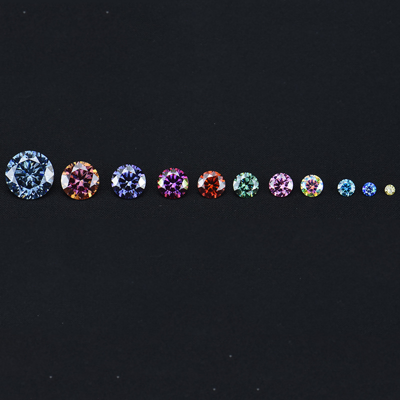 Color round naked diamond 3 karat 2 karat 1 karat diamond 80 points 50 points 30 points diamond artificial pointed bottom diamond jewelry