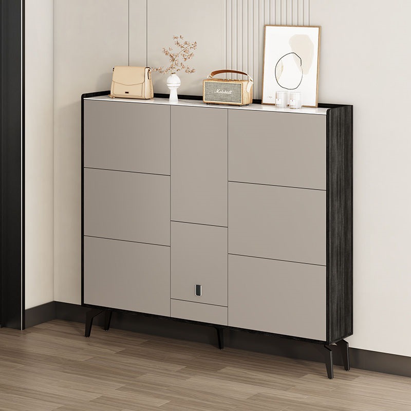Modern Simple Large Capacity Rock Board Flip Bucket Shoe Cabinet Household Small Apartment Space-saving Sitting Entrance Cabinet