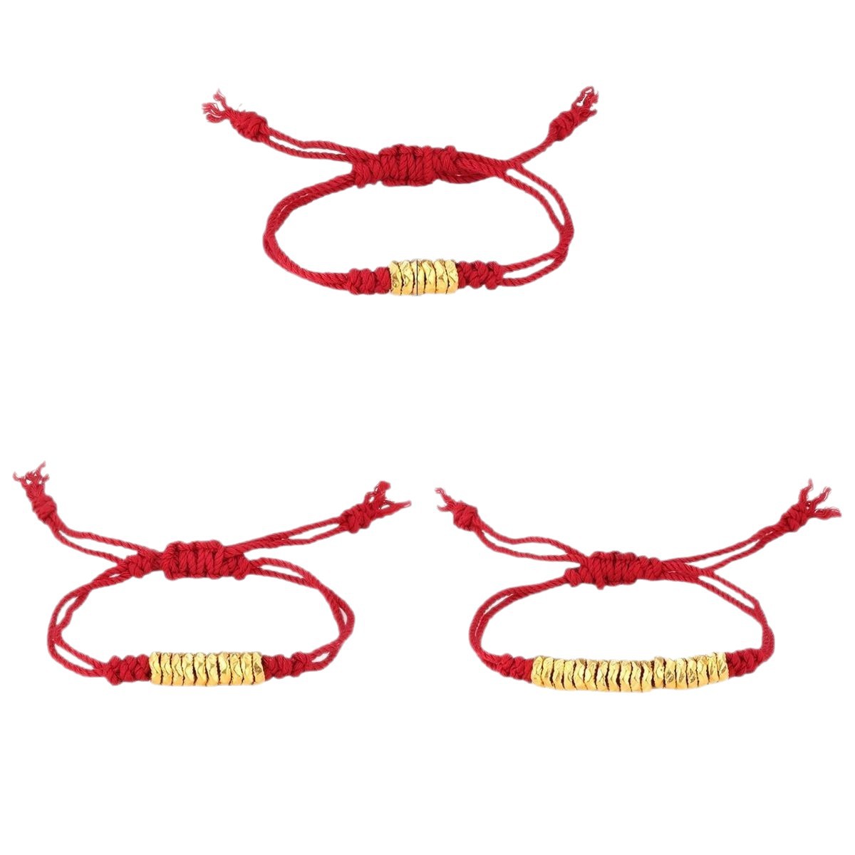 999 Pure Gold Broken Gold Gold Coiled Bracelet Women's Year of the Zodiac Red Rope Money String Pure Gold Spacer Beads 3D Hard Gold