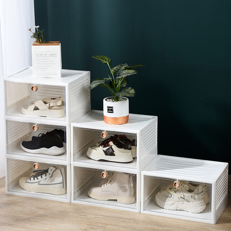 Wow Custom Folding Thickened Transparent Shoe Box Portable Installation-Free Shoe Wall Dustproof Free Combination Shoe Cabinet