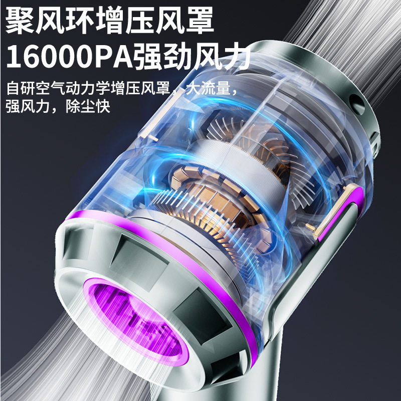 Car Vacuum Cleaner Brushless Motor Lcd Display Power Vacuum Cleaner Handheld Suction and Blowing Integrated Blower Cross-Border