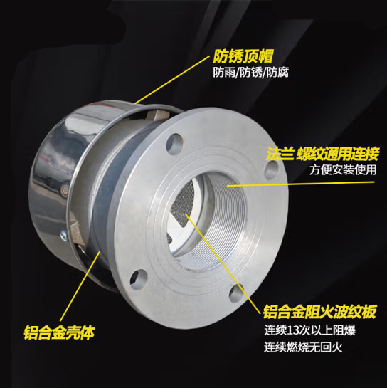 Quanzhou quality fire retardant breathable cap aluminum alloy fire damper release valve gas station oil tank flame arrester breathing valve 50