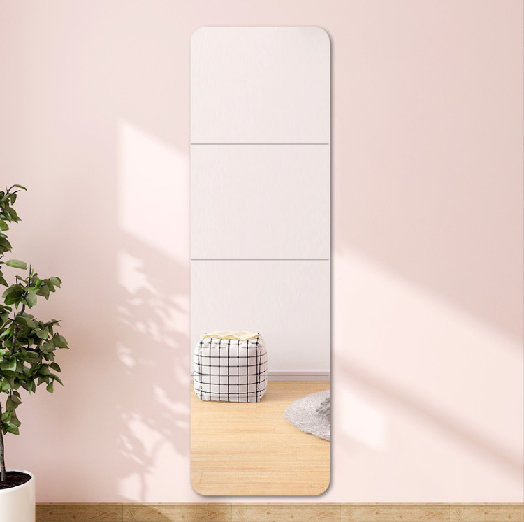 Manufacturer Wholesale Full-Body Dressing Mirror, Frameless Floor-Standing Mirror, Fitting Mirror, Dormitory Floor-Standing Wall-Mounted Self-Adhesive Splicing Mirror