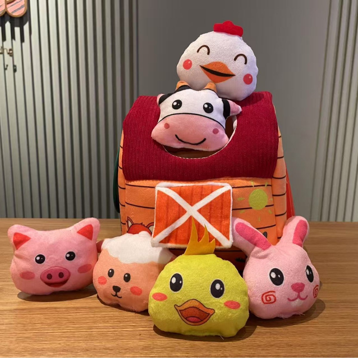 Plush Blind Box Toy Infant Puzzle Toddler Sensory Toy Farm Mini Doll Small House Doll