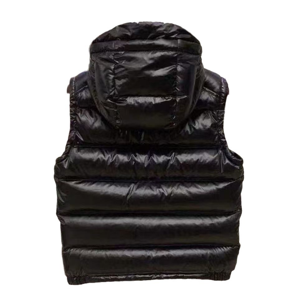Correct High Version Mengjia 20 Fall/Winter New Logo Maya Black Classic All-Match Hooded Down Vest for Men and Women