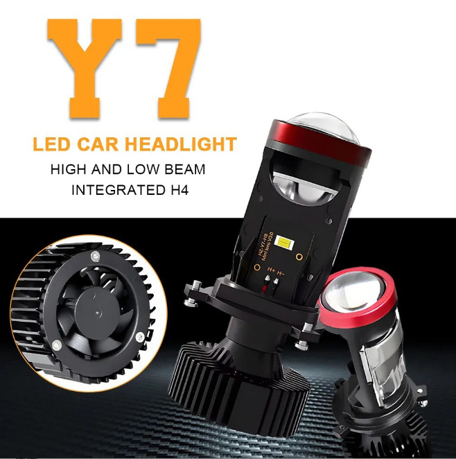 New Y6D Y7Dy8 Car Led Headlight H4 with Lens Super Bright Spotlight High and Low Beam Headlight Fisheye Light