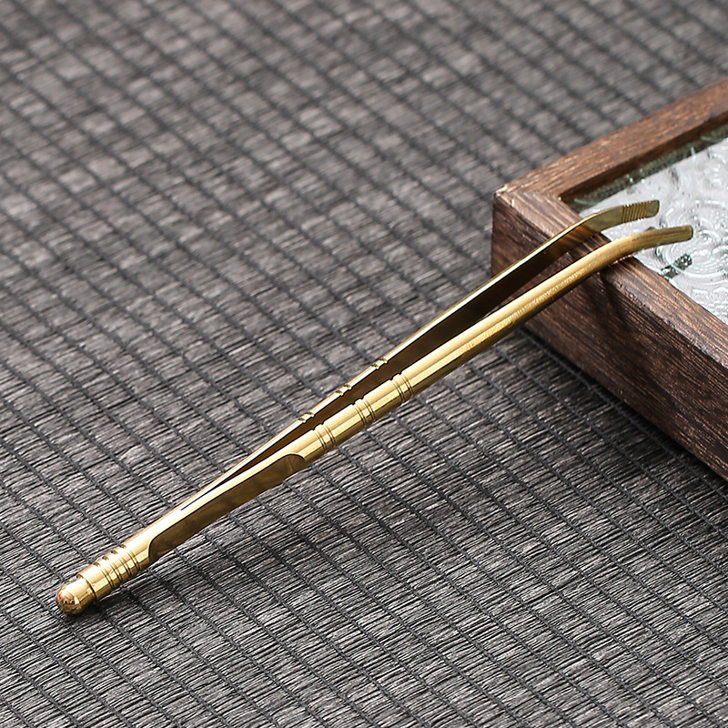 Pure Copper Tea Tongs Tea Cup Tea Leaf Tea Tweezers Tea Brewing Tools Kung Fu Tea Set Tea Ceremony Accessories Light Luxury Tea Tongs