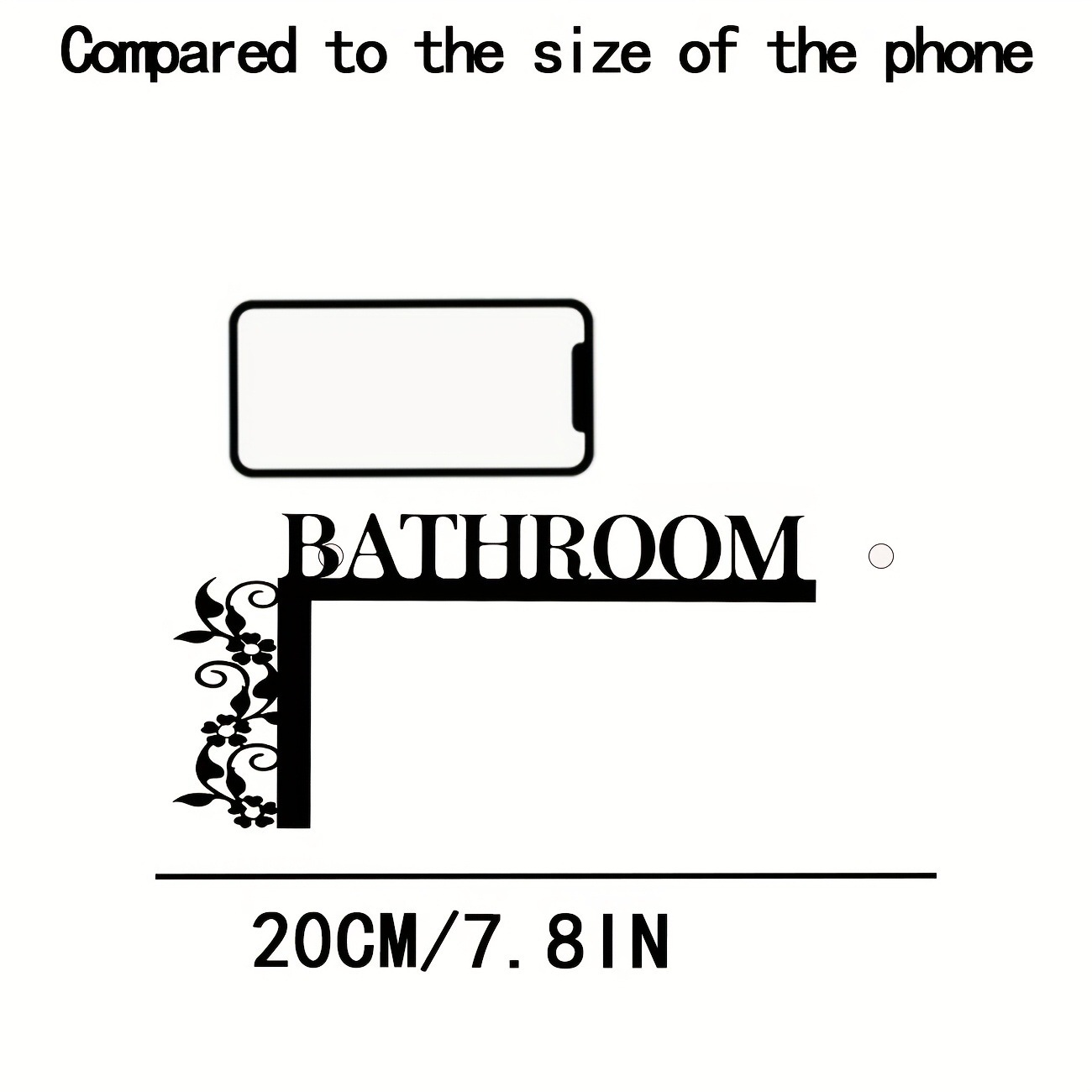 Cross-border metal bathroom door logo wall-mounted iron decorative plate with flower design suitable for home interior decoration