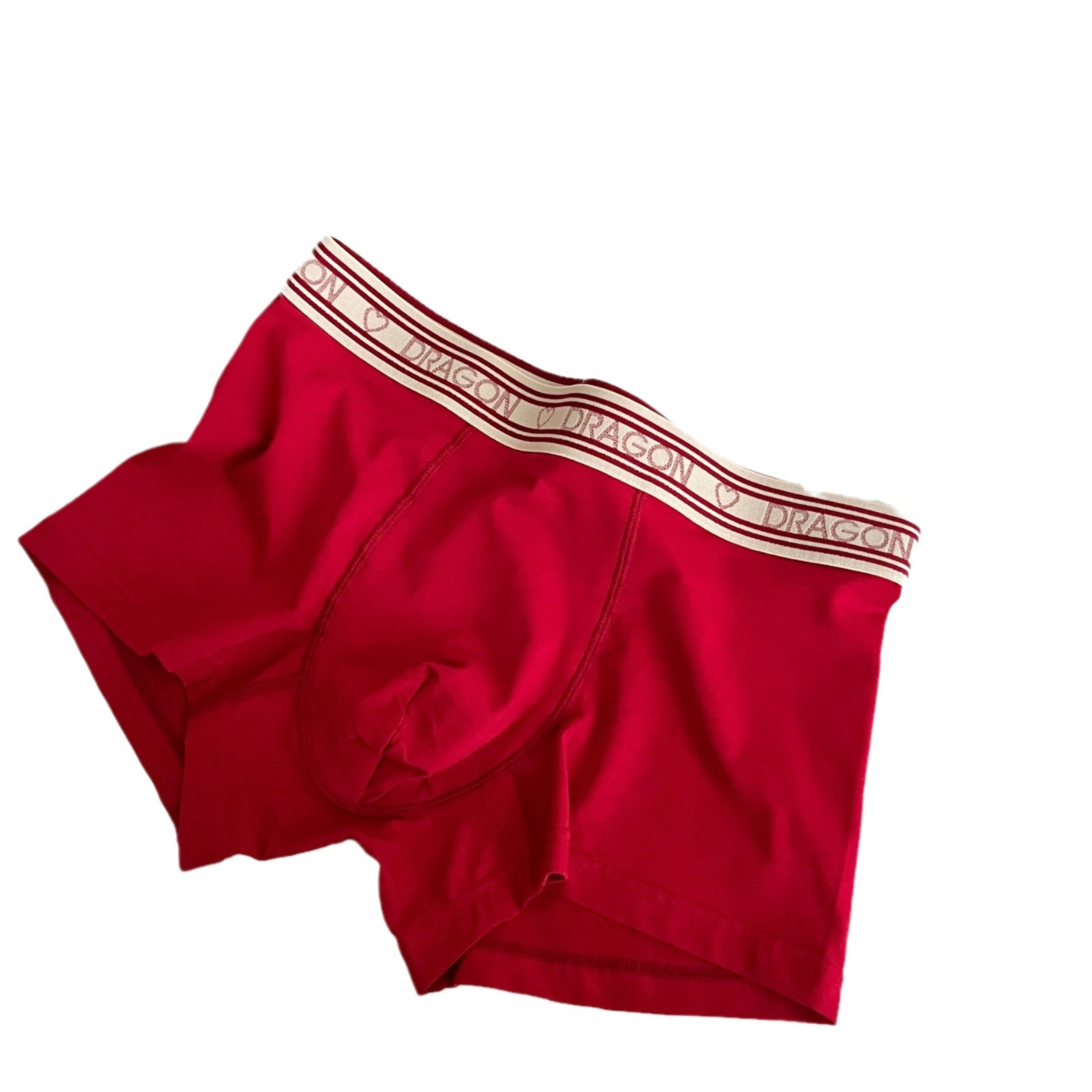 Benmingnian Big Red Men's Underwear Rich Wedding New Year Double Bottom Breathable Mid-Waist Four-Corner Underwear Bacteriostatic