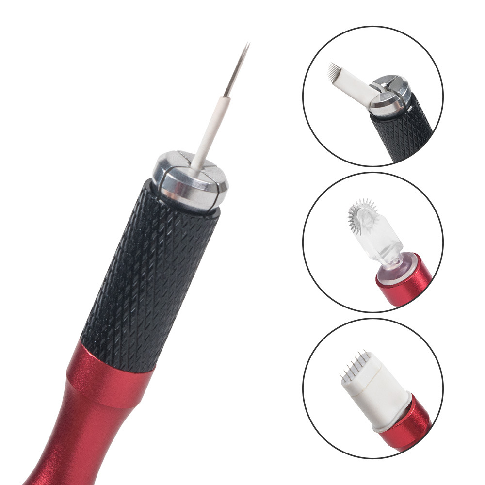 Factory wholesale 18 single head aluminum alloy tattoo flat tail waist tattoo eyebrow tattoo embroidery pen tattoo manual pen