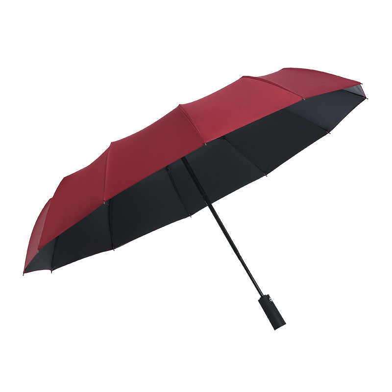 Black rubber UV sun umbrella sun umbrella UV protection sunshade umbrella women's three folding umbrella set advertising umbrella logo