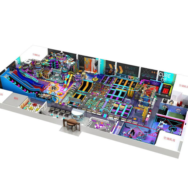 Large Kidsren's Park Trampoline Park Indoor Breakthrough Indoor Trampoline Manufacturer Kidsren's Popular Trampoline Equipment