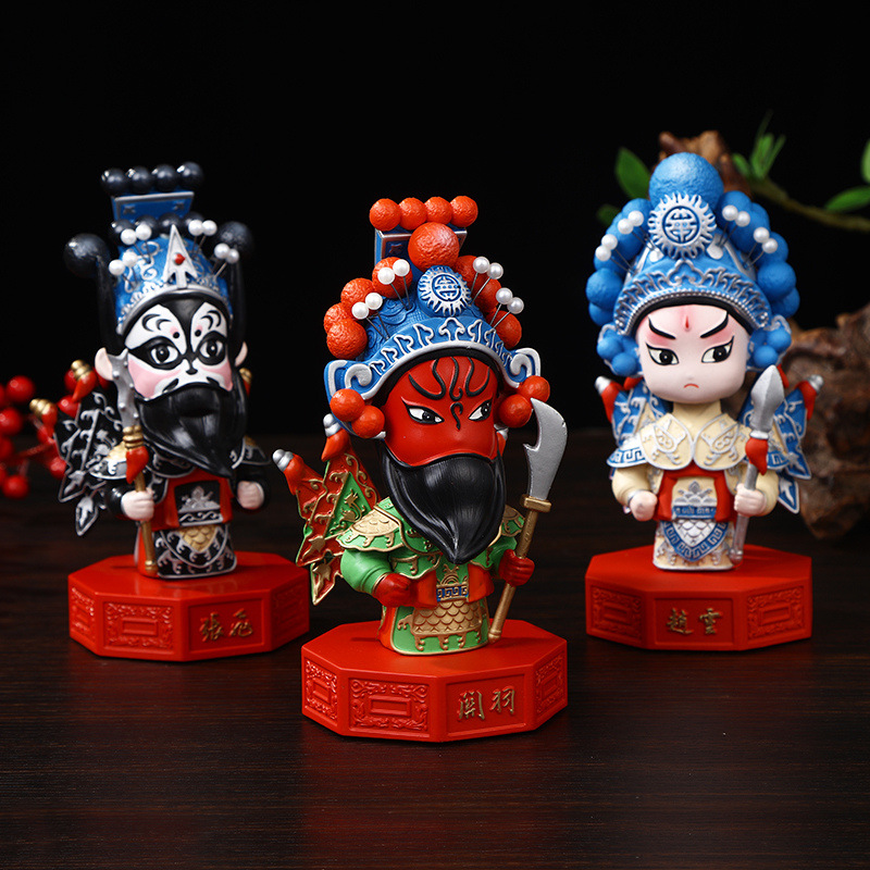Old Beijing Opera Opera Ornaments Mask Decorative Doll Shake Head Doll Chinese Style Characteristic Folk Crafts