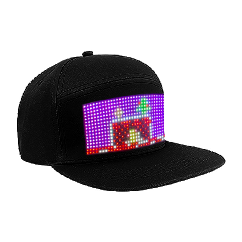 Cross-border LED hat advertising LED hat display Bluetooth APP send color led luminous hat