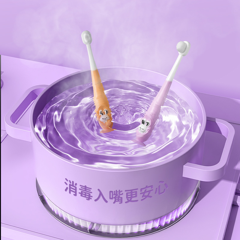 Children's 10,000-Bristle Toothbrush Cartoon Rabbit Soft-Bristled Toothbrush 1-12 Years Old Baby Soft-Bristled Oral Cleaning Toothbrush Box