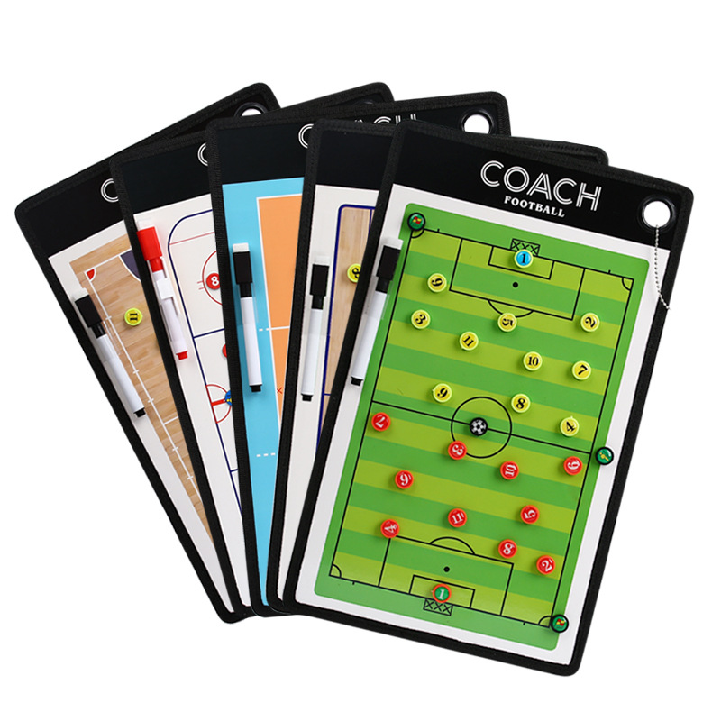 Football Tactical Board Zipped Magnetic Combat Board Basketball Tactical Sandtable Coach Teaching Board with Pen