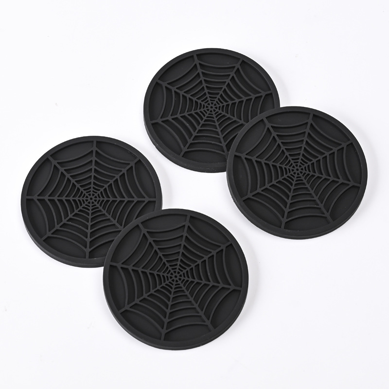 Кросс-бордерный силиконовый круглый коврик противоскольжения водонепроницаемый автомобильный коврик паутина универсальный термостойкий